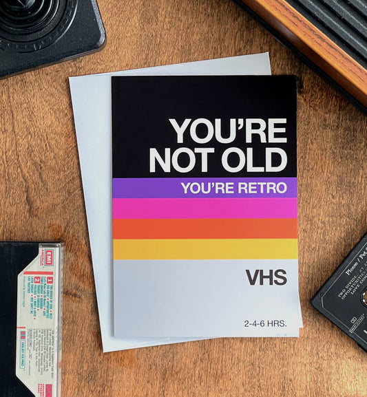 VHS birthday greeting card (dark)